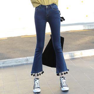 Pom Pom Boot Cut Jeans