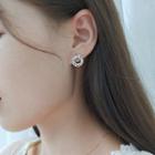 Rhinestone Hoop Earring S925 Silver Earrings - One Size