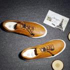 Faux Leather Wingtip Sneakers