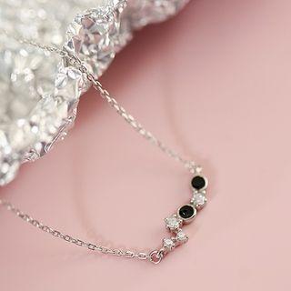 925 Sterling Silver Rhinestone Star Necklace As Shown In Figure - One Size