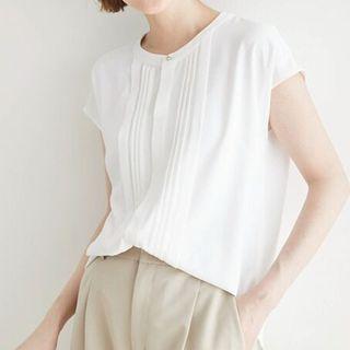 Short-sleeve Plain Ruched Blouse