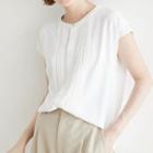 Short-sleeve Plain Ruched Blouse