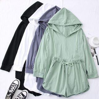 Set: Hooded Sweatshirt + Drawcord Shorts