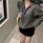 Half-zip Contrast Trim Sweater