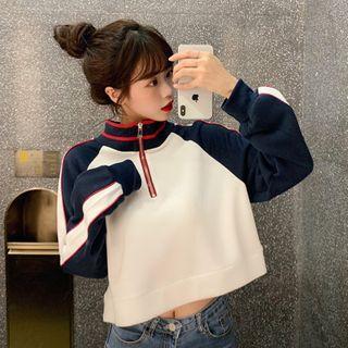 Half-zip Mock-neck Raglan Sweatshirt