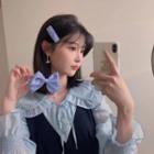 Bow Hair Clip Set Of 2 - Purple - One Size