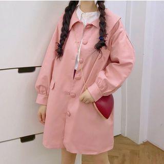 Plain Long Buttoned Jacket