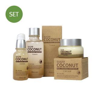 April Skin - Sugar Coconut Set: Toner 120ml + Essence 40ml + Cream 50ml 3pcs