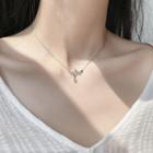 Rhinestone Heartbeat Pendant Necklace Heartbeat Necklace - Silver - One Size
