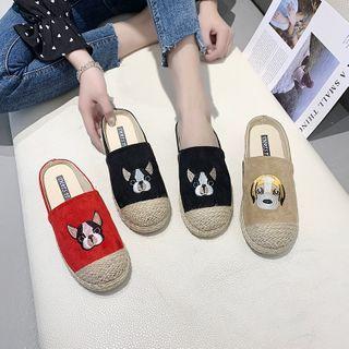 Dog Accent Espadrille Mules