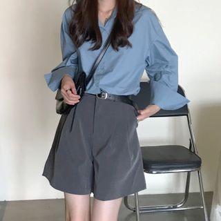 Plain Shirt / Pintuck Shorts