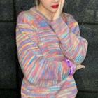 Melange Sweater Stripes - Red & Blue & Yellow - One Size