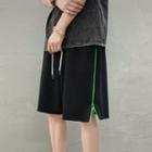 Side-zip Drawstring Shorts