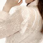 Corsage Lace Sheer Blouse