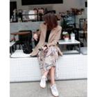 Tie-waist Paisley Crepe Long Skirt