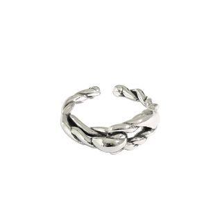 Twisted Sterling Silver Open Ring Silver - Size 12