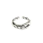 Twisted Sterling Silver Open Ring Silver - Size 12