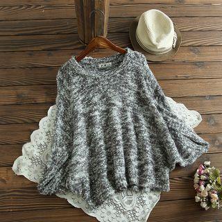 Batwing Sleeve Sweater Black - One Size
