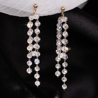 Faux Crystal Fringed Earring 1 Pair - 8 - Faux Crystal Fringed Earring - One Size