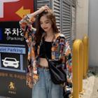 Long-sleeve Print Loose-fit Shirt Color - One Size