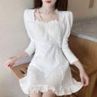Long-sleeve Ruffle Mini A-line Dress