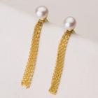 Faux Pearl Drop Earring S925 - 1 Pr - Gold - One Size