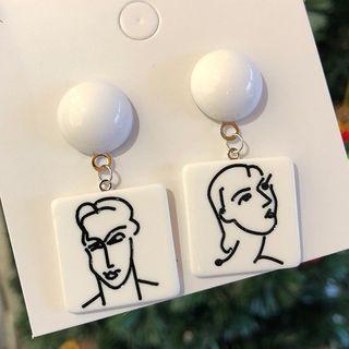 Face Acrylic Drop Earring As Shown In Figure - One Size