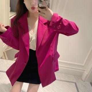 Plain Blazer / Lace Trim Tank Top
