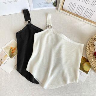 Asymmetrical One-shoulder Knit Tank Top