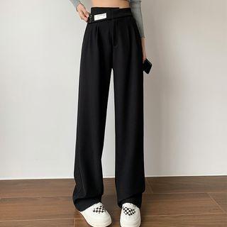 High Waist Asymmetrical Wide Leg Dress Pants