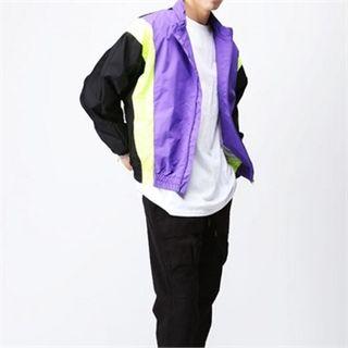 Color-block Oversized Windbreaker