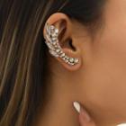 Rhinestone Alloy Earring 1 Pc - 2615 - Gold - One Size