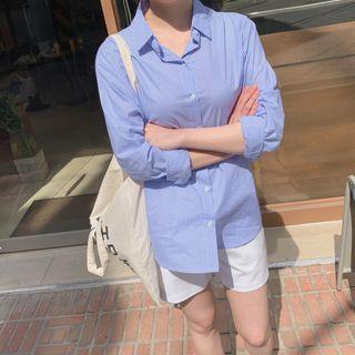 Stripe Cotton Boxy Shirt