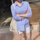 Stripe Cotton Boxy Shirt