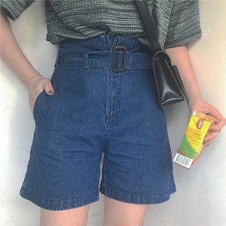 High-waist Wide Leg Shorts With Belt