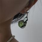 Gourd Faux Crystal Dangle Earring Green & Transparent - One Size