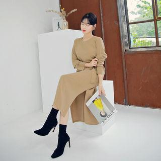 Plain Long Shift Dress & Sash