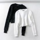 Long Sleeve Drawstring Knit Sweater