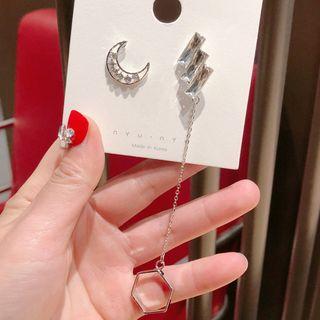 Moon Asymmetric Earring As Shown In Figure - One Size