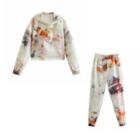 Tie-dye Print Cropped Hoodie / Sweatpants