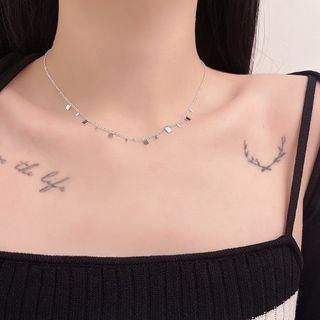 Fringed Alloy Choker Choker - Silver - One Size