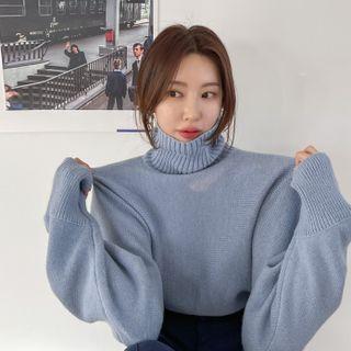 Dolman-sleeve Turtleneck Sweater