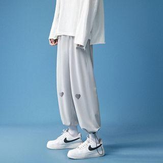 Heart Print Crop Sweatpants