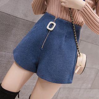 Zip Woolen Shorts
