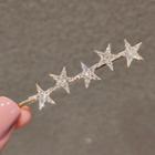 Rhinestone Star Hair Pin 1 Pc - Ly397 - Gold - One Size