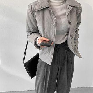 Collared Quilted Nylon Jacket