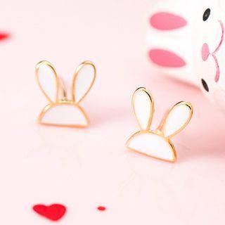 925 Sterling Silver Rabbit Earring 1 Pair - 925 Sterling Silver - One Size