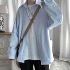 Pinstripe Oversized Long-sleeve Shirt