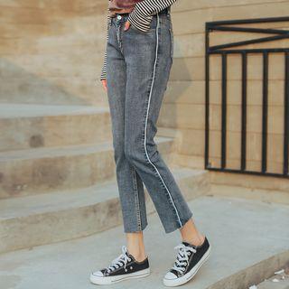 Washed Cropped Slim-fit Jeans