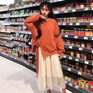 Side Tie Pullover / Midi A-line Skirt